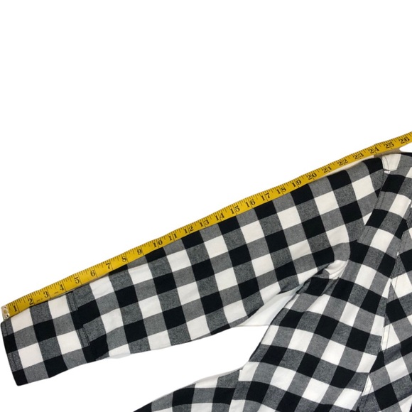 Derek Lam 10 Crosby Shirt Dress, Buffalo Plaid Flannel Cotton, Sz 8, Black White - Picture 13 of 15